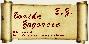 Borika Zagorčić vizit kartica